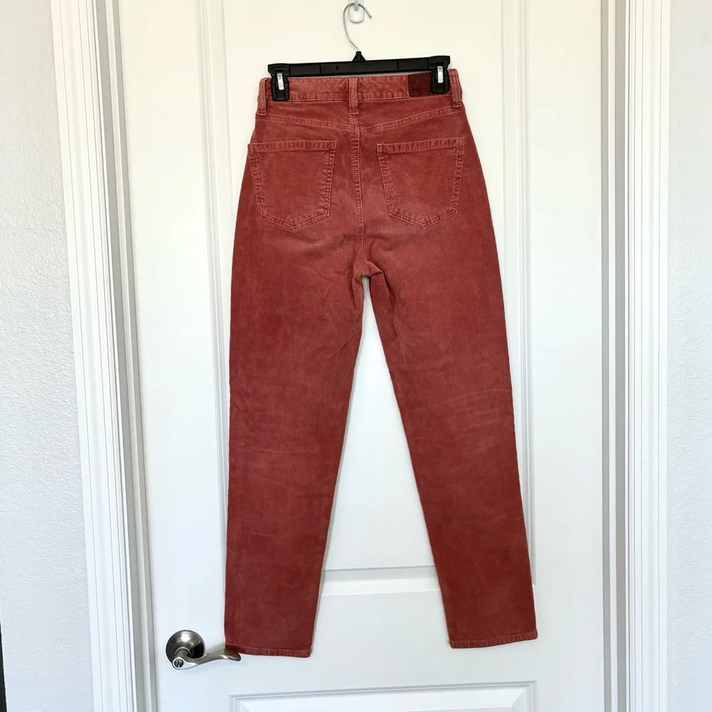 American Eagle Mom Straight Jeans Mauve Coral Corduroy Jeans Size 0 Regular - Picture 3 of 13